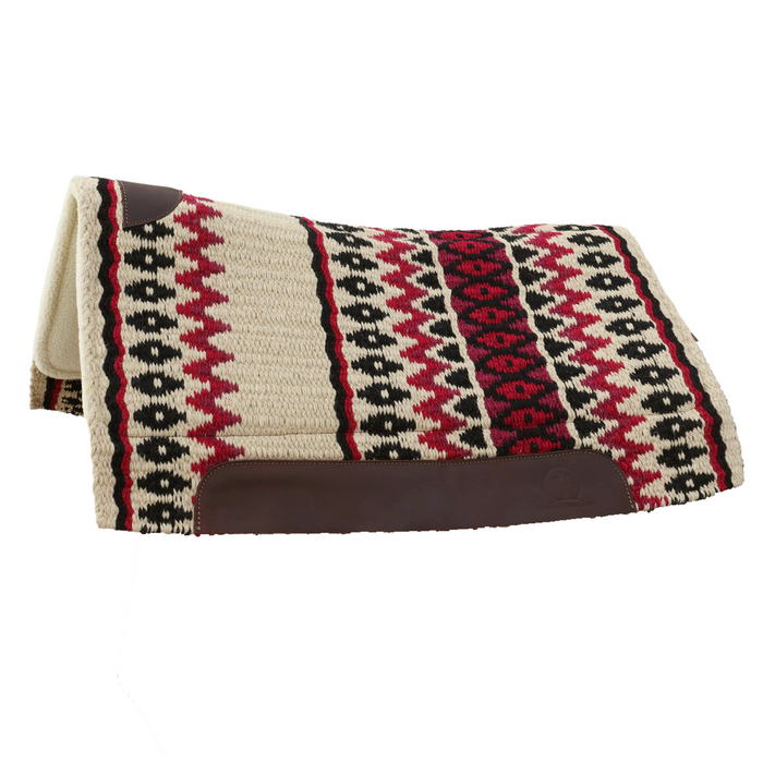 Western Show Contoured Pads with Fleece Underlay 36" x 34" Cream/Pink