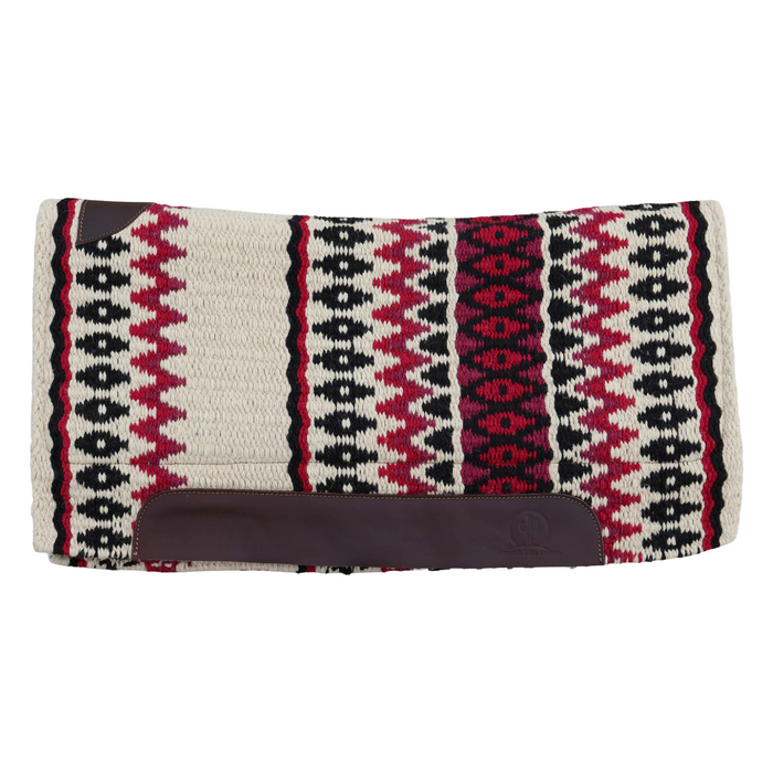 Western Show Contoured Pads with Fleece Underlay 36" x 34" Cream/Pink