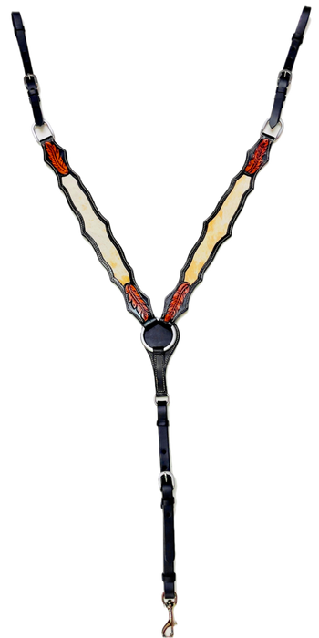 "TWO TONED" Cowhide Breastplate - Smooth Like Cactus