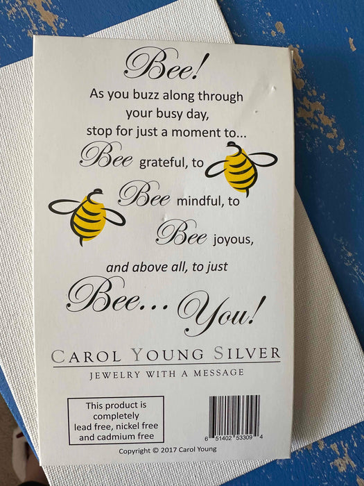Sparkly Baby Bee Necklace - Carol Young Silver