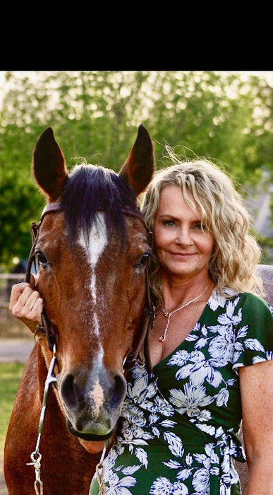 Oxbow Necklace with Aqua Beading - Carol Young Silver