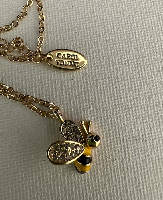 Sparkly Baby Bee Necklace - Carol Young Silver