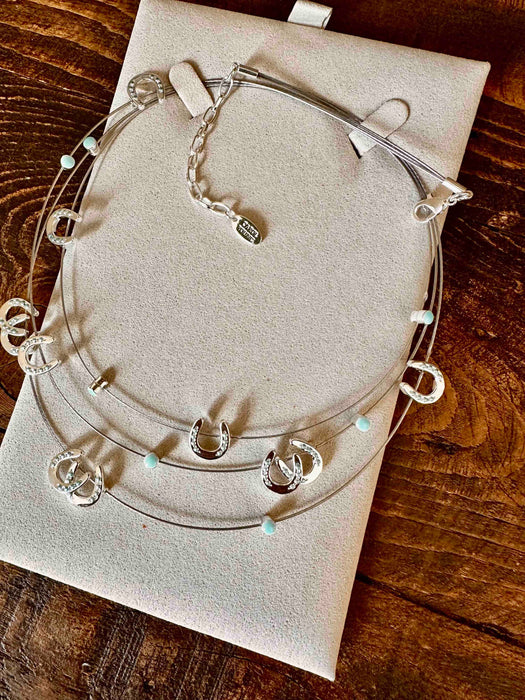 Multi Mini Horseshoes Necklace - Carol Young Silver