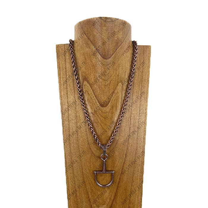 "CROOKED FENCE" Copper Metal Bit Pendant Necklace - 1773