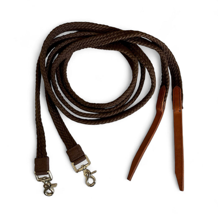 "CUBBAROO COTTON" - Split Cotton Reins with Silver Snap 6'6"