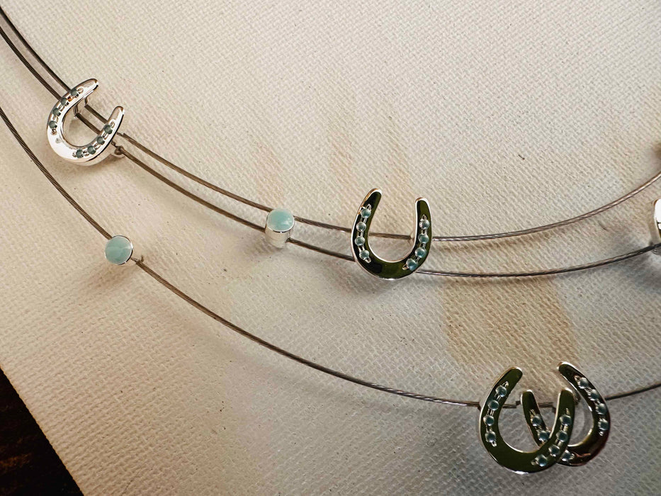 Multi Mini Horseshoes Necklace - Carol Young Silver