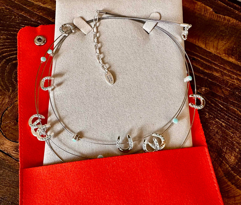 Multi Mini Horseshoes Necklace - Carol Young Silver