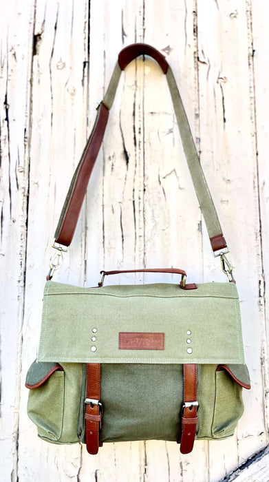 "JACKSON" Waxed Canvas Messenger Bag - 1773