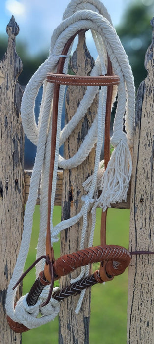 Leather Breaking Bridle with Braided Leather Bosal