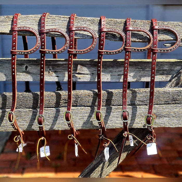 Eared Herman Oak Silver Studded Bridle