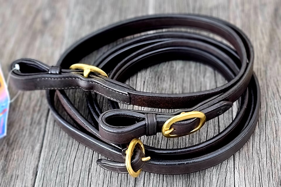 Leather Show Reins - 5'6 - Toprail Equine