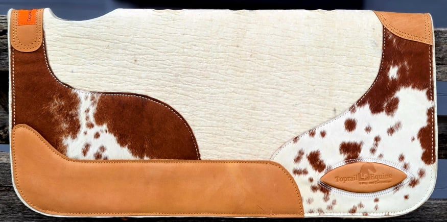 "LONGHORN" White Hair on Hide Pad - Toprail Equine