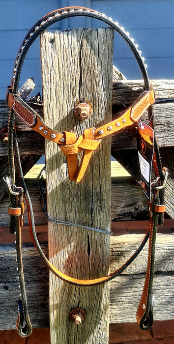 Futurity Knot Headstall with Tooling and Studs