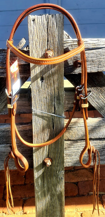 Browband headstall Rawhide Keepers and Pineapple Ends