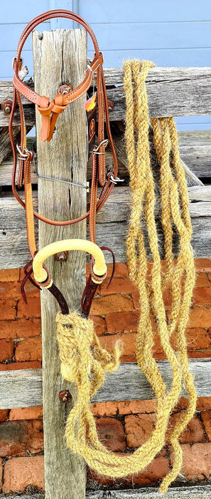 Futurity Browband Headstall with Bosal & Hair Mecate Reins