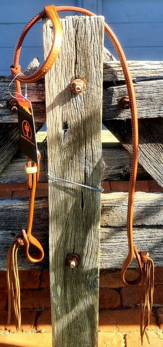 One Ear Headstall with Rawhide Keepers and Pineapple Ends