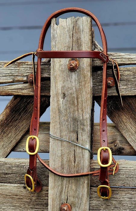 Herman Oak Double Buckle Headstall