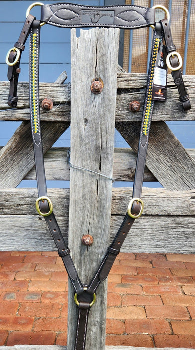 Leather Breastplate with Green/Yellow COB