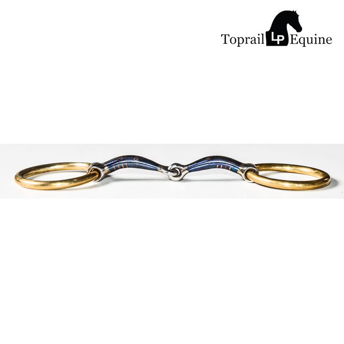 Brass Loose Ring Sweet Iron Snaffle with Copper Inlay