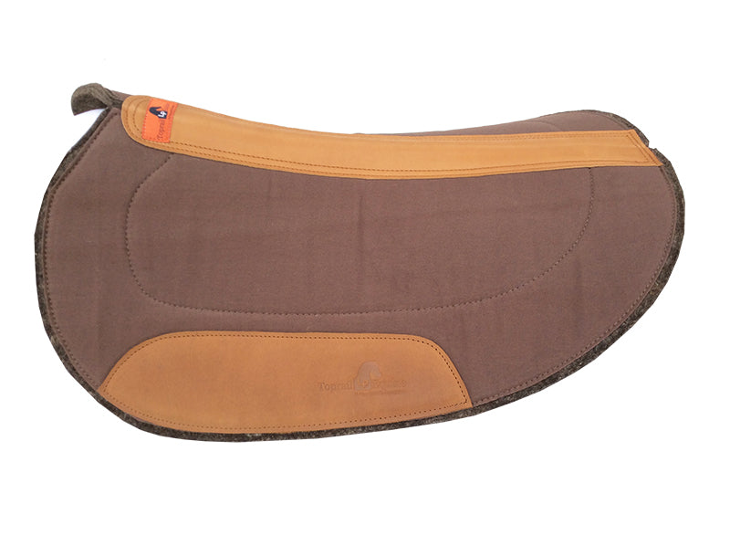 TOPRAIL EQUINE Oval Challenge/Barrel Race Pad - Chocolate Brown